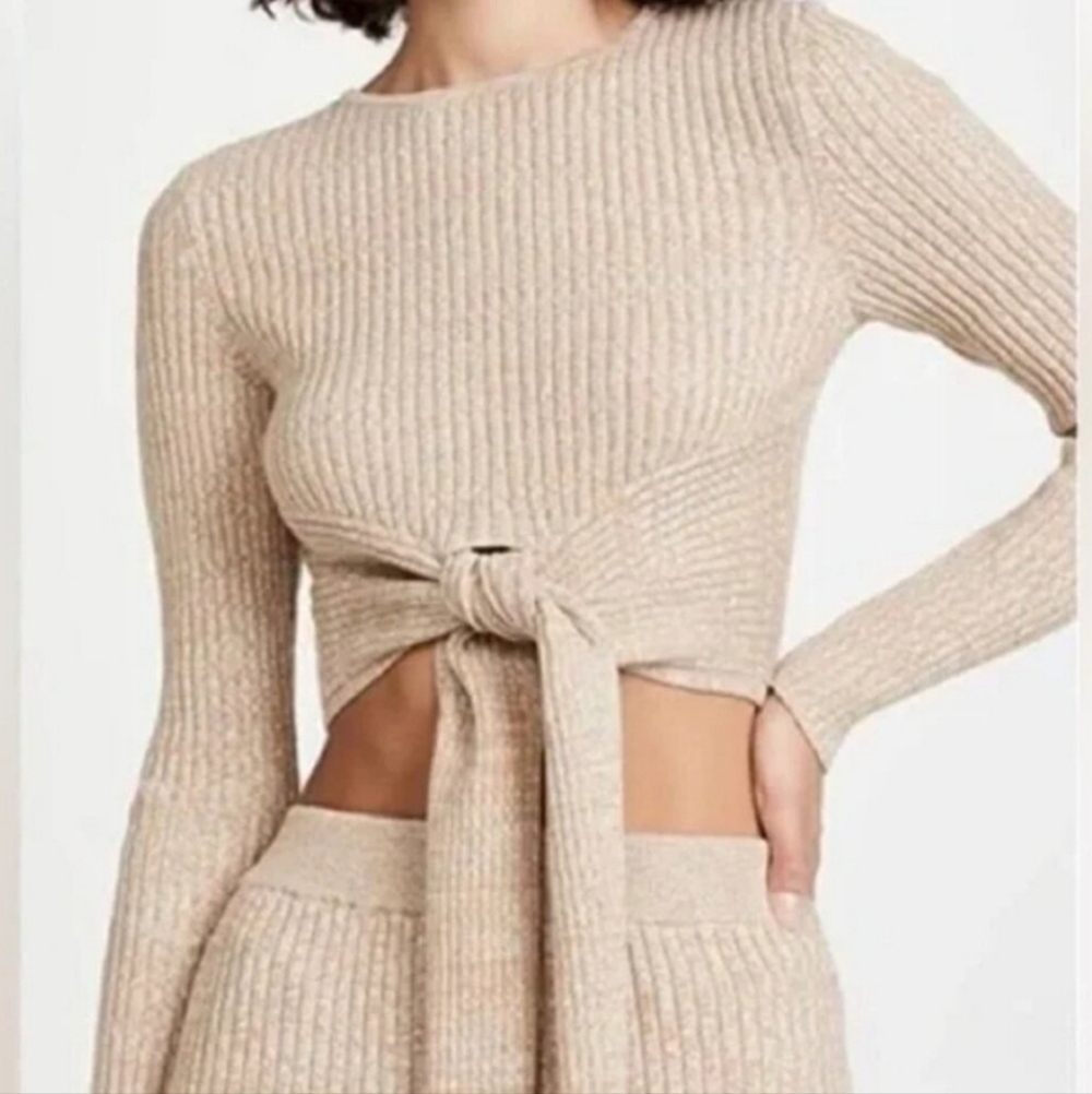 Significant Other Liv Tie-Waist Knit Crop Top Sweater Womens US Sz 4 Lounge